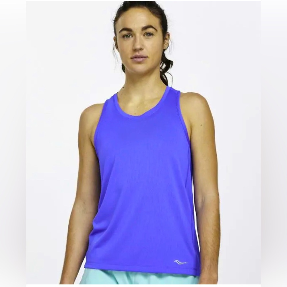 Saucony Stopwatch Singlet - Women’s L - Blue Raz -